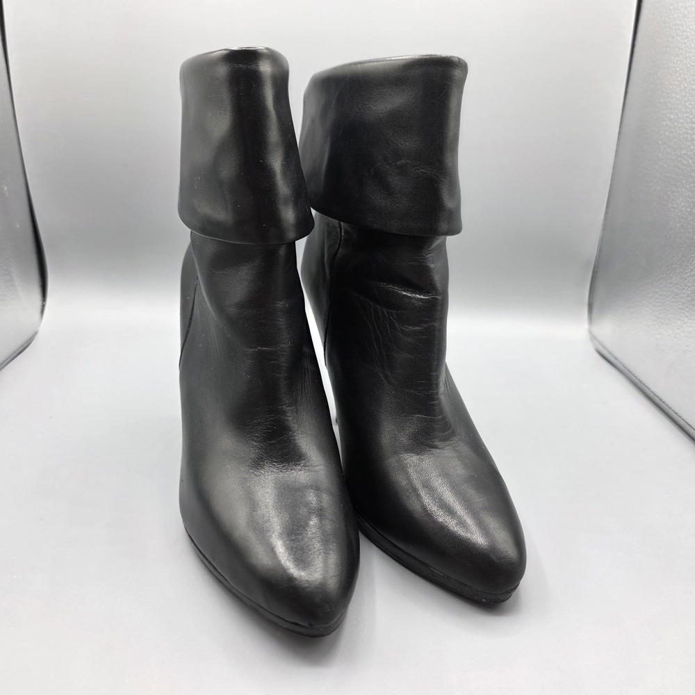 LRL Lauren Ralph Lauren Leola Booties Womens 8 Black Leather Stiletto‎ Zipper